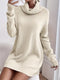 Robe élégante en tricot à manches longues et col roulé