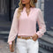 Elvira - elegante top de gasa con escote en pico