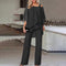 Set 2 pezzi da donna, spalla fredda, poliestere fluido
