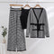 Parfait pour la mode | Manteau et pantalon en tricot jacquard à manches longues