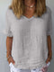 T-shirt d'été chic à col en V pour femme