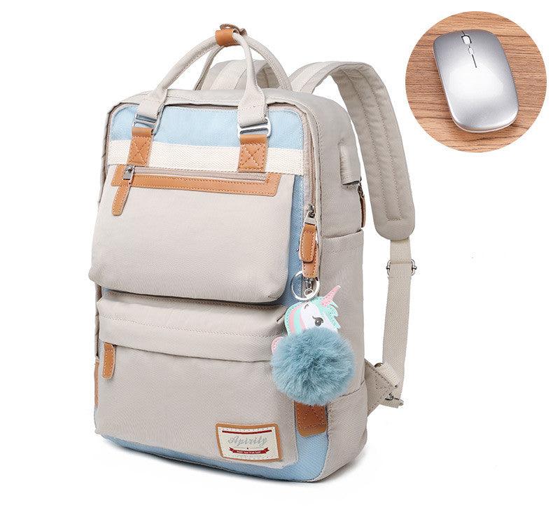 Elegante zaino impermeabile da donna con scomparto per laptop da 15,6 pollici
