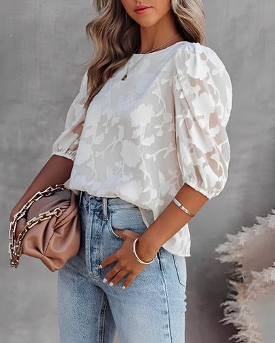 Dorothea - Camisa de gasa con mangas abullonadas