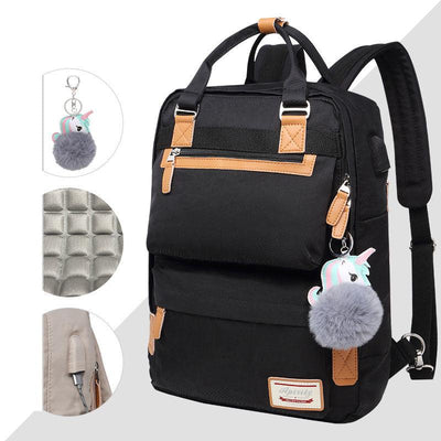 Elegante zaino impermeabile da donna con scomparto per laptop da 15,6 pollici