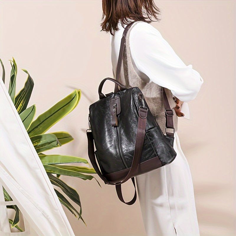 Sac à dos pour femme en cuir PU vegan au design sûr