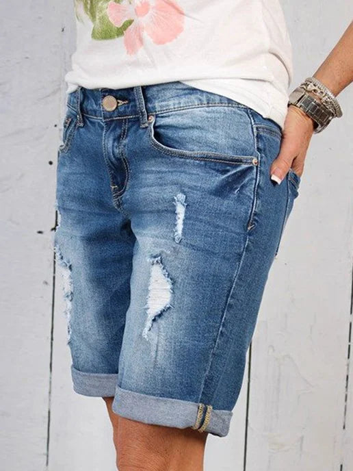GERLIE - Shorts vaqueros cómodos para el verano
