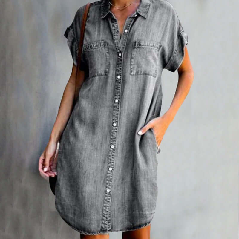 Camilla | Elegante vestido camisero vaquero para mujer