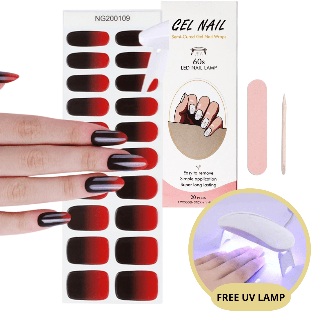 Set di adesivi per unghie in gel con lampada UV