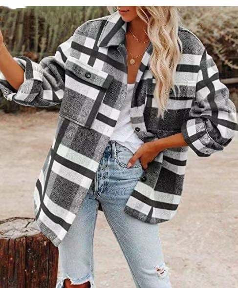Camisa rústica de estilo escocés para mujer 