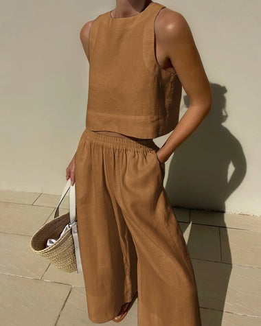 Heather - Ensemble sans manches avec pantalon pour femme