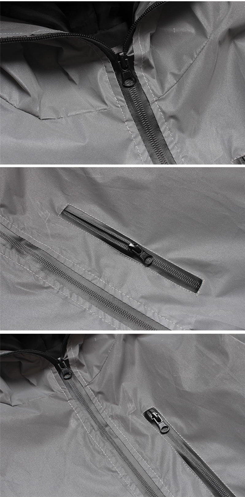 Chaqueta cortavientos impermeable reflectante con capucha para hombre