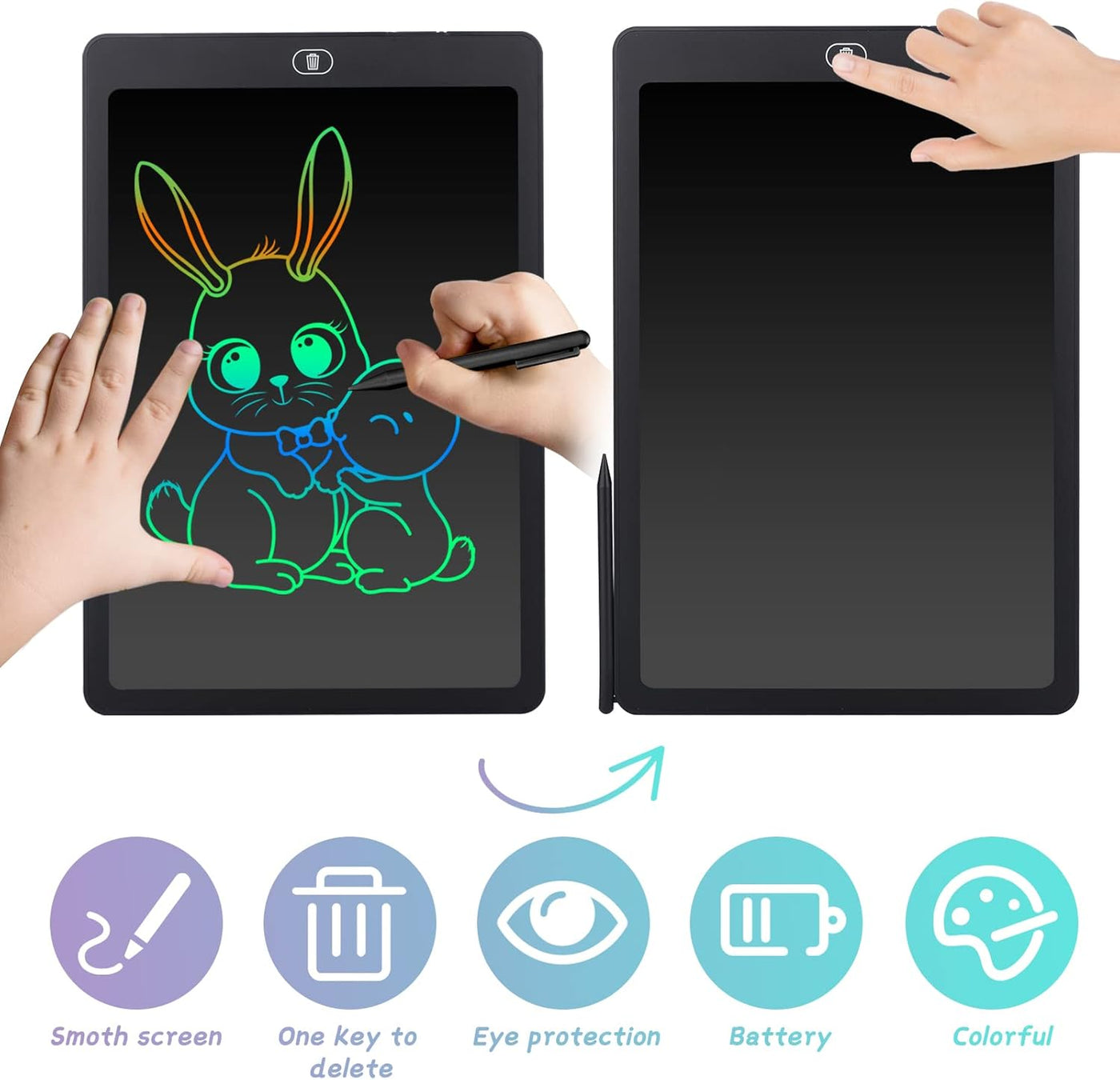 lavagna di scrittura LCD da 15 pollici - Lavagna da disegno elettronica per bambini e adulti