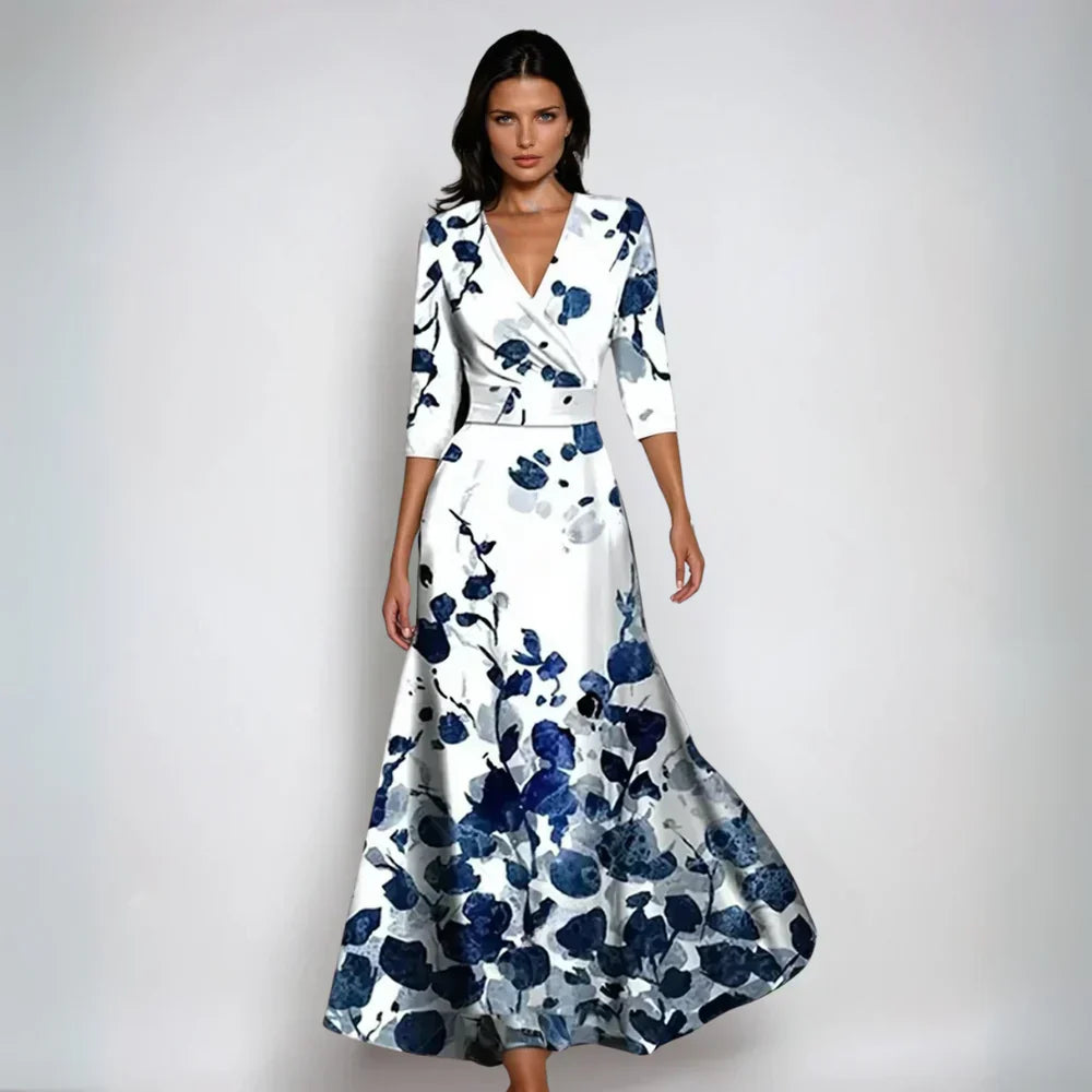 Emily | Elegante vestido cruzado con estampado floral