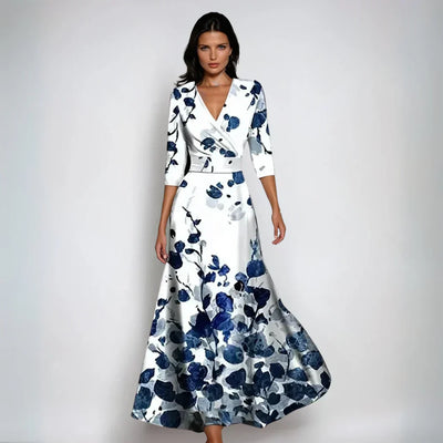 Emily | Elegante vestido cruzado con estampado floral