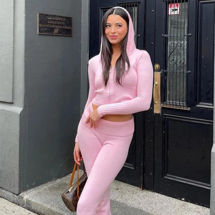 Accogliente set da donna con cappuccio