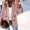 Chaqueta blazer popular de color sólido con solapas y mangas largas.