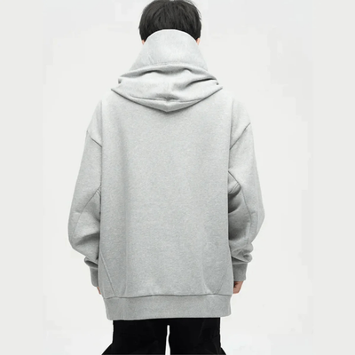 Sudadera con capucha extragrande de cuello doble para hombre | Cómoda