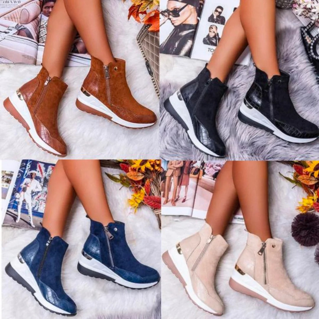 Orthopedic boots for medium height in leather height | Lisa
