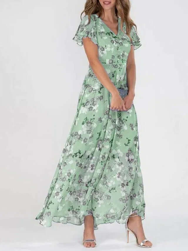 Vestido colorido y elegante para mujer.