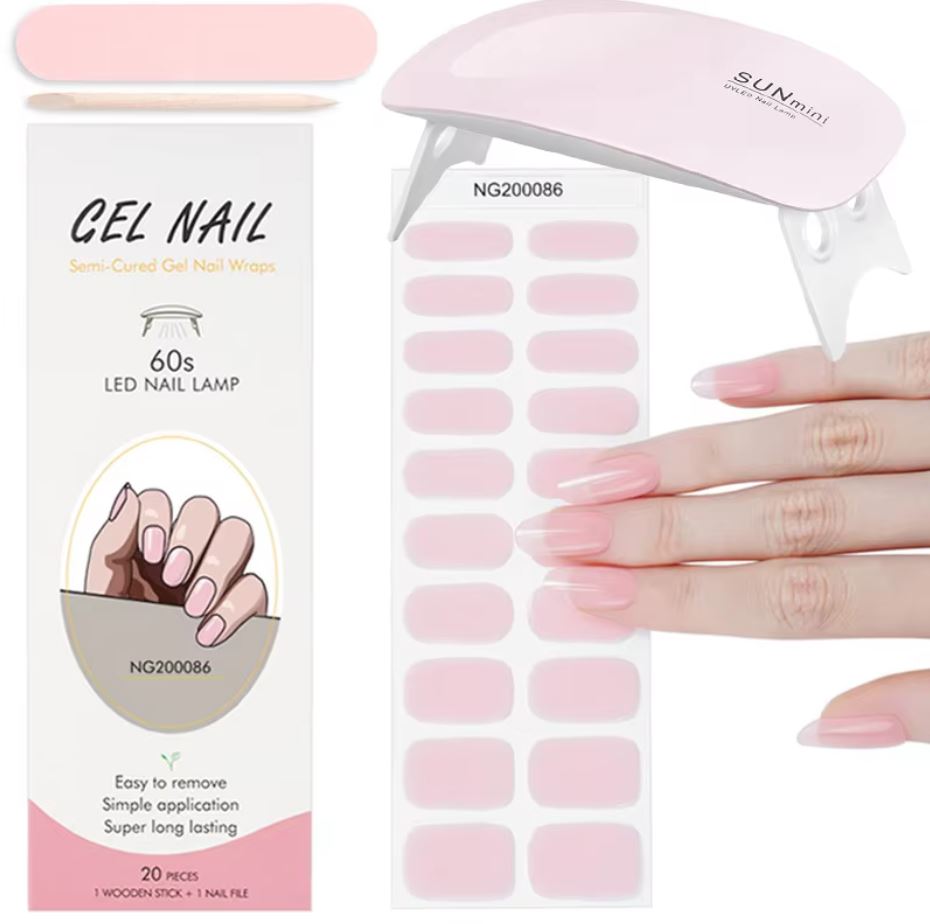 Set di adesivi per unghie in gel con lampada UV