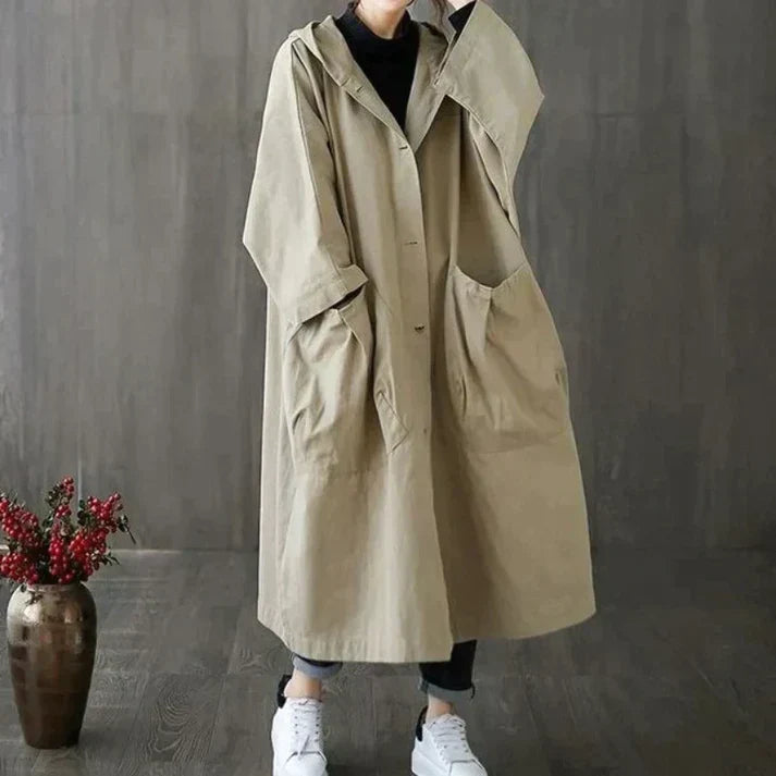 Trench classico oversize da donna con cintura