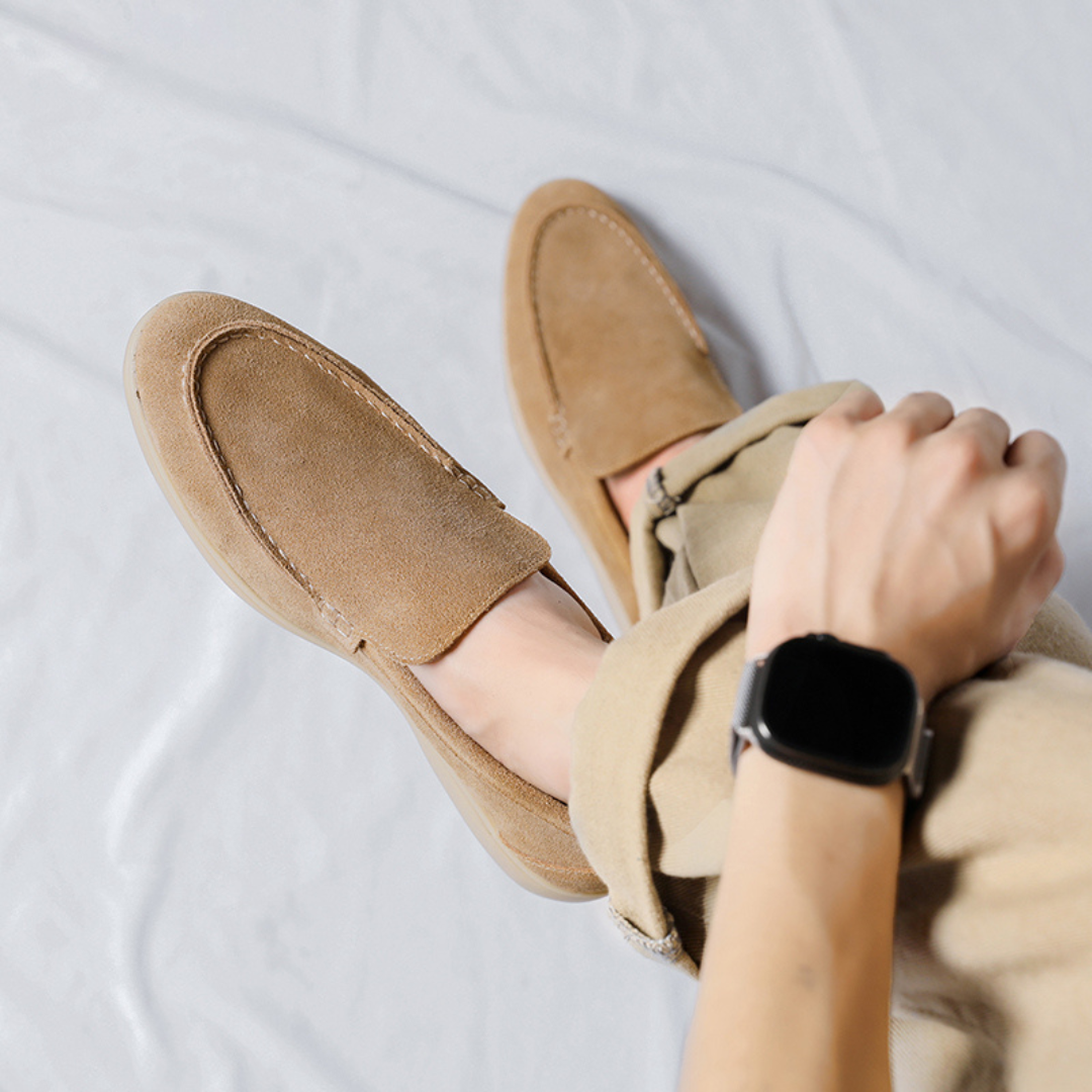 Mocasines exclusivos de ante para hombre en estilo milanés
