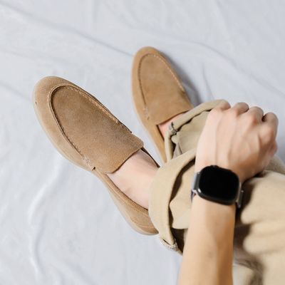 Mocasines exclusivos de ante para hombre en estilo milanés