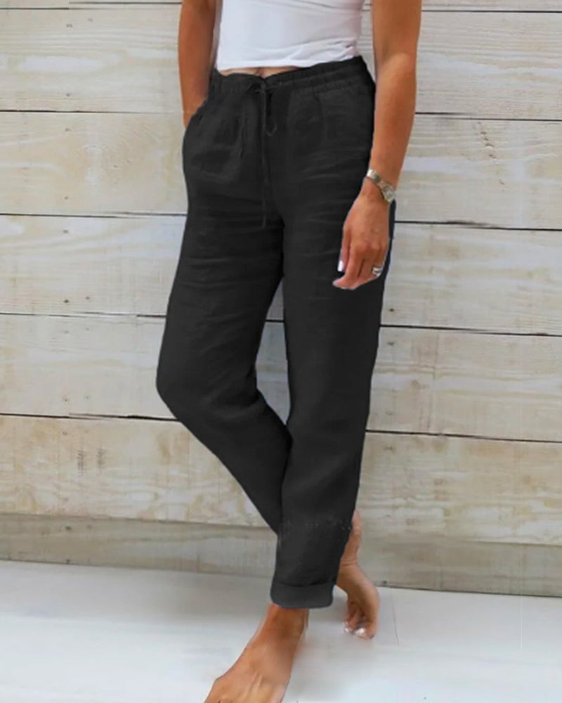 Pantalon respirant avec taille élastique et coupe décontractée