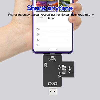 SnapBit | Lecteur de cartes mémoire multifonctions – Transfert de données rapide pour téléphones portables et ordinateurs portables