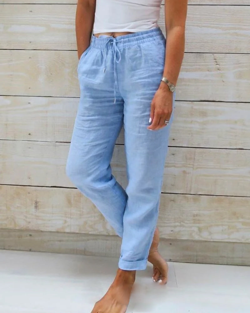 Pantalon respirant avec taille élastique et coupe décontractée