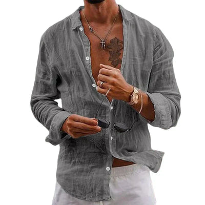 Camisa de lino cómoda para hombre