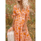 Abito con manica a cravatta con scollo a V in stile bohémien - Maxi