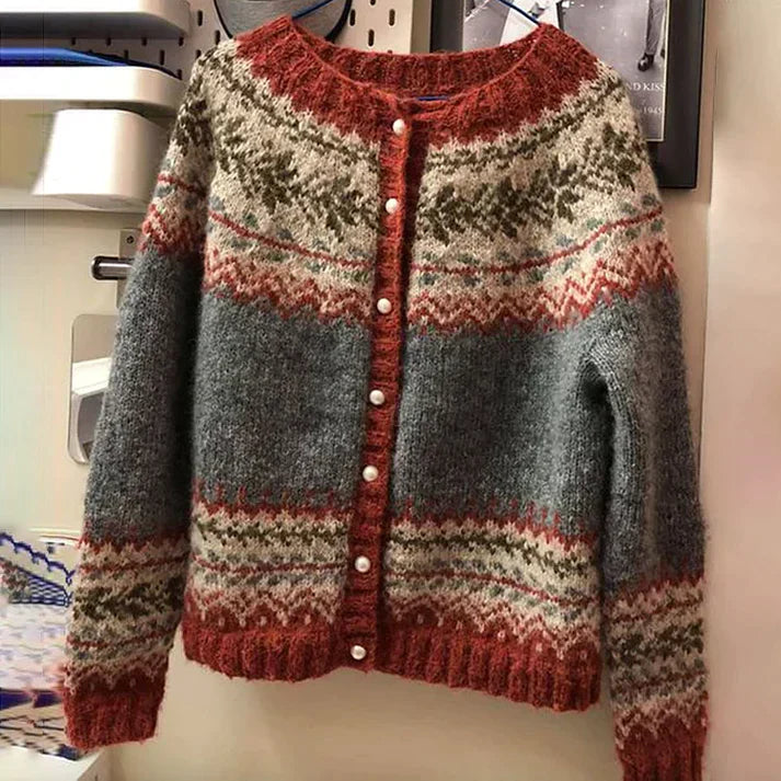 Cardigan de mujer nórdica caliente - esquema de islas justas
