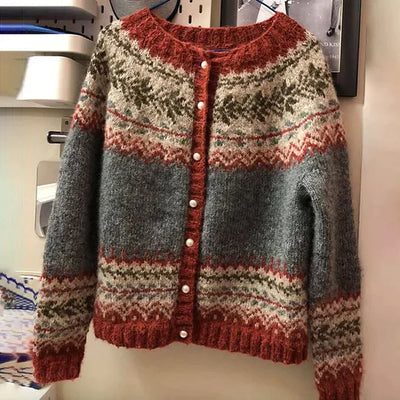 Cardigan de mujer nórdica caliente - esquema de islas justas