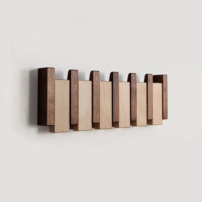Porte-manteau mural en bois - Porte-manteau pour piano fait main avec crochets pliants