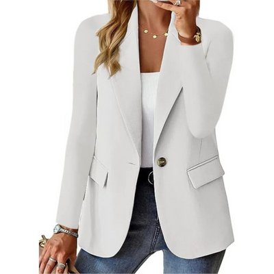 Blazer casual da donna a maniche lunghe con fibbia e tasca sottile