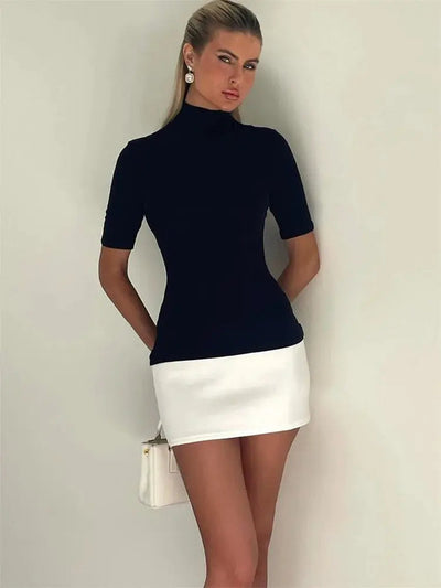 Otoño - Vestido mini ajustado, elegante y sencillo para mujer