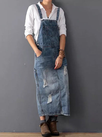 SEVERINE | Robe trench fendue en jean - intemporelle et robuste