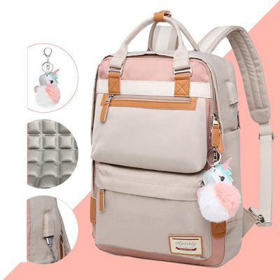 Elegante zaino impermeabile da donna con scomparto per laptop da 15,6 pollici