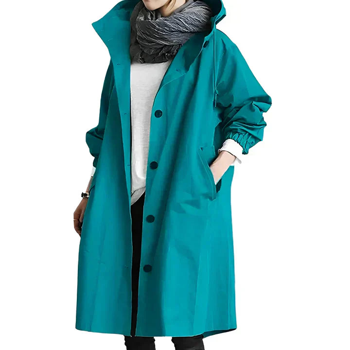 Classico mackintosh impermeabile con cappuccio da donna