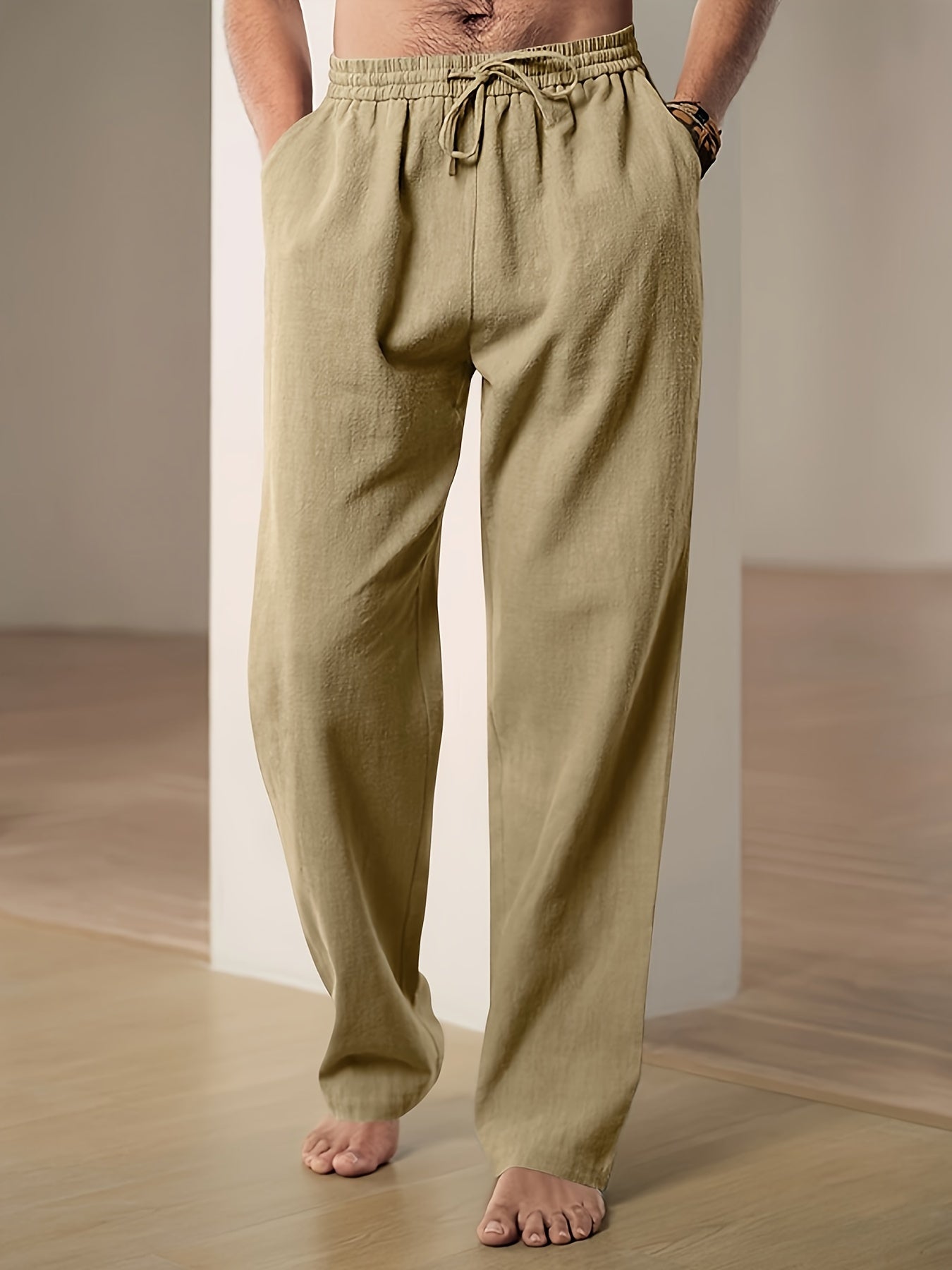 Pantalon décontracté à cordon pour homme