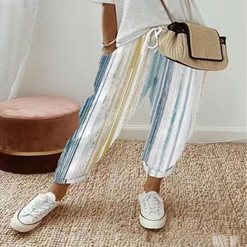 Kelly - Pantalon décontracté imprimé multicolore