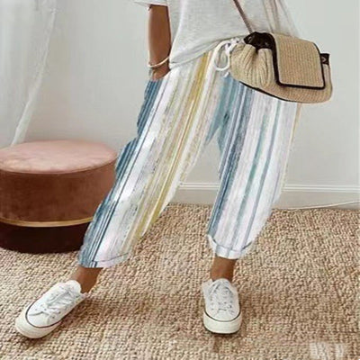Kelly - Pantalon décontracté imprimé multicolore