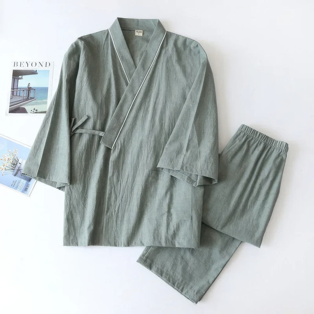 Set di pigiama da uomo in kimono tradizionale giapponese