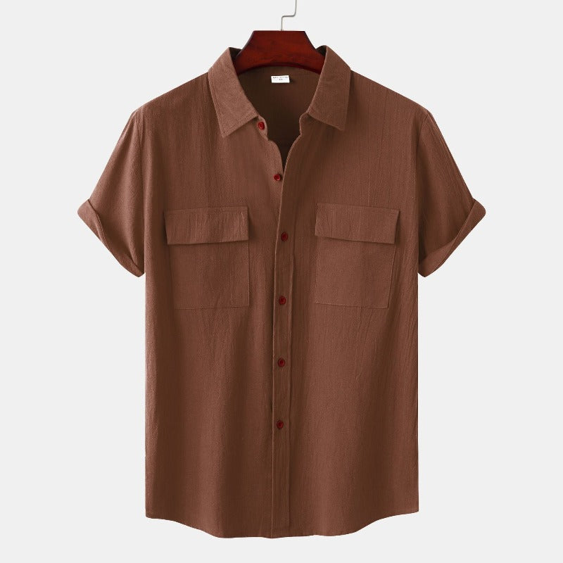 Chemises en lin à manches courtes Chemises pour hommes