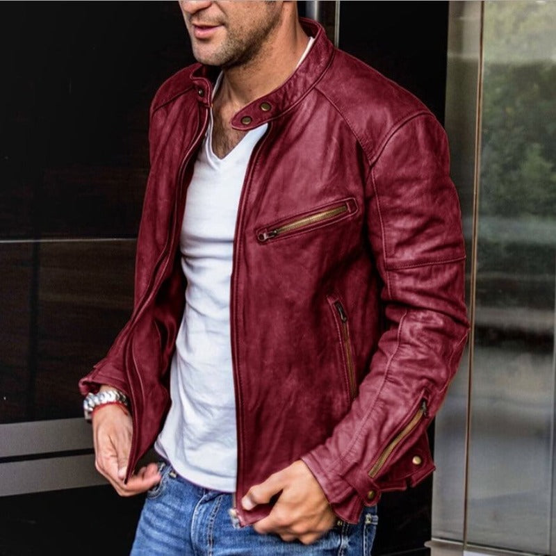 Versatile men's jacket and leather weather resistant