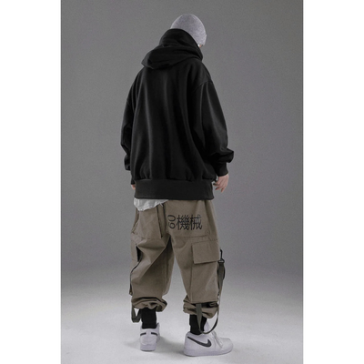Sudadera con capucha extragrande de cuello doble para hombre | Cómoda