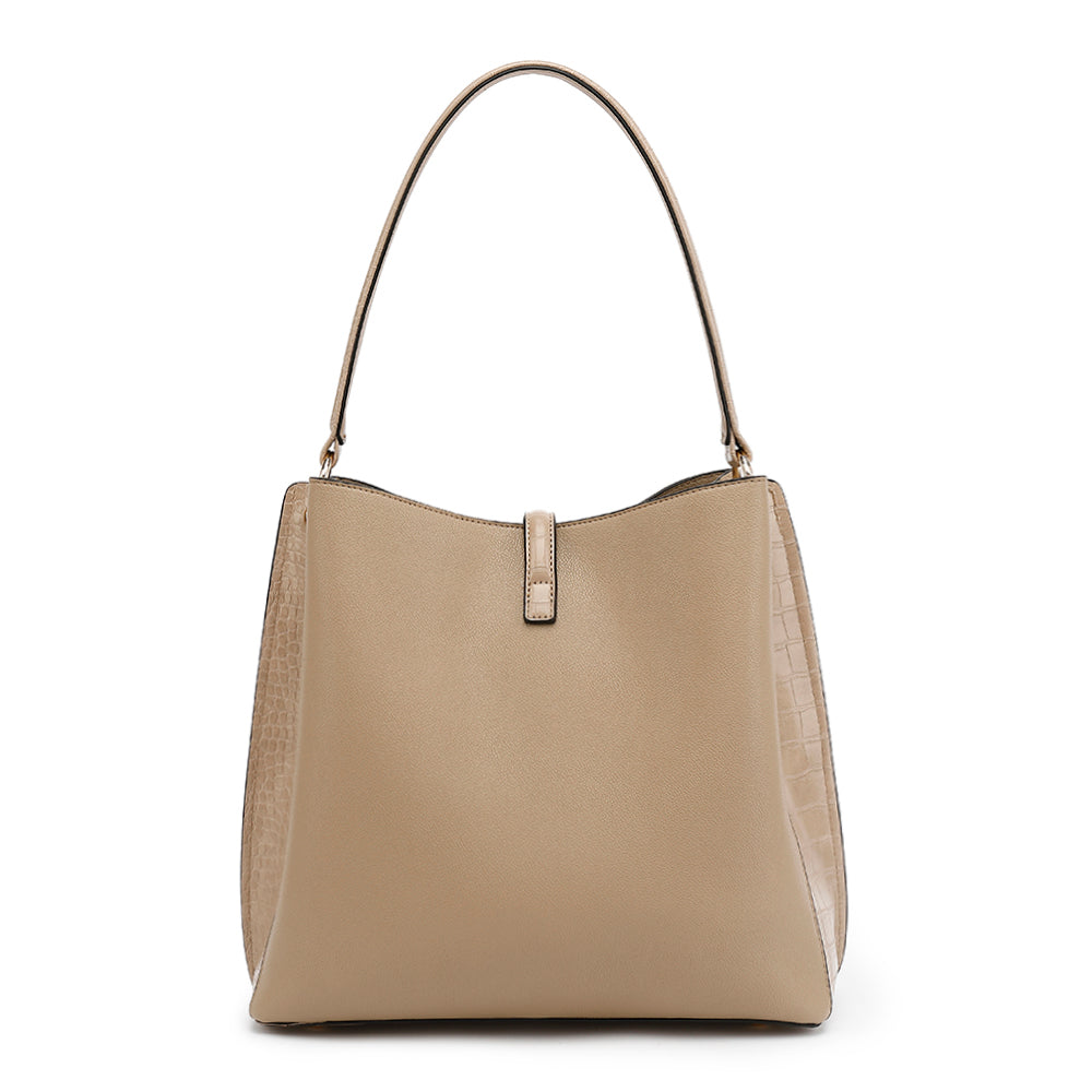 Donna - Borsa hobo - Inserti in coccodrillo - Stile chic