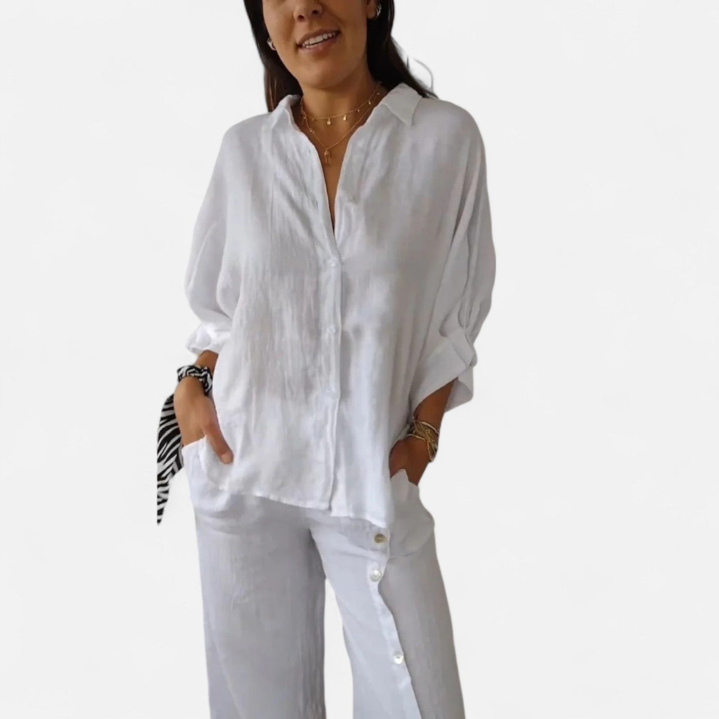Old Monarchy | Chemise d'été en lin pour femme : grâce naturelle et élégance respirante