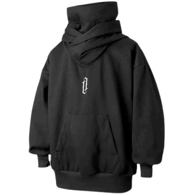 Sudadera con capucha extragrande de cuello doble para hombre | Cómoda